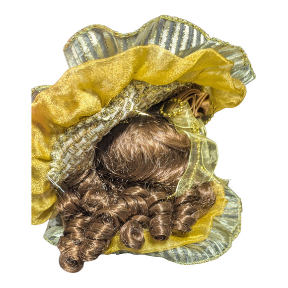 Victorian Style Porcelain Doll Head Ornament Hand Painted Dan Dee Collection - Picture 6 of 11